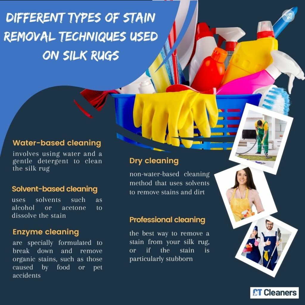Different Types of Stain Removal Techniques Used on Silk Rugs