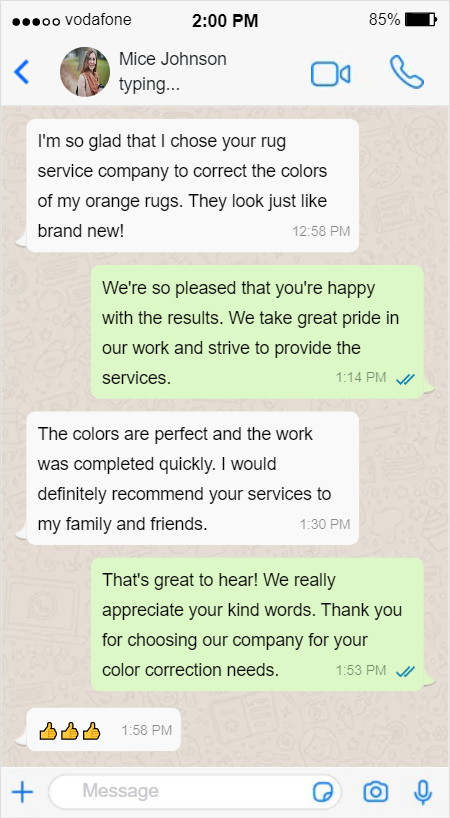 Orange Rugs Color Correction