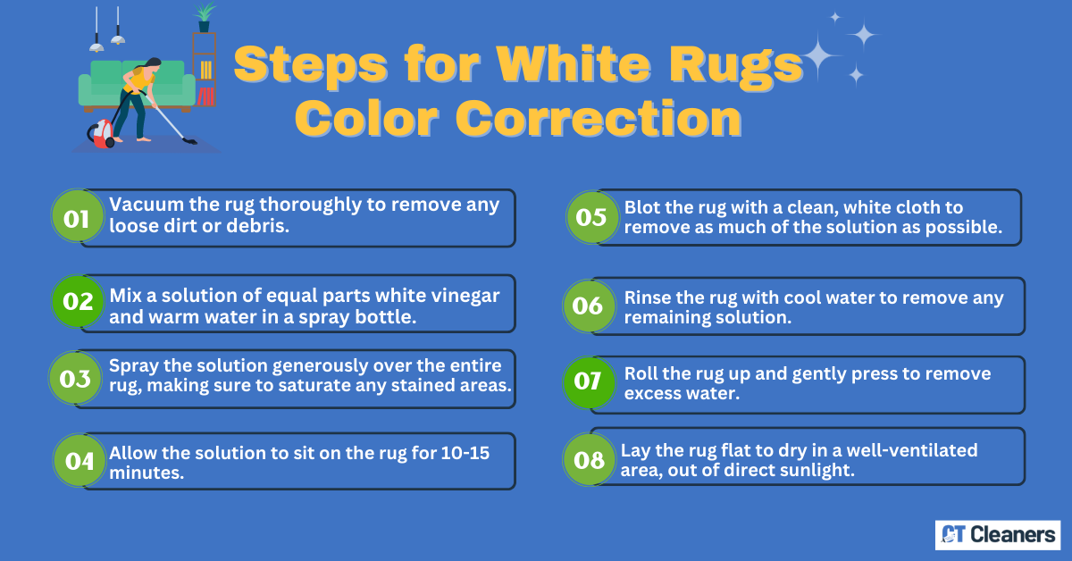 Steps for White Rugs Color Correction