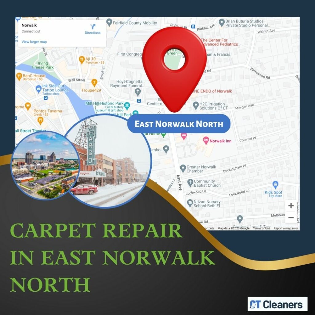 Carpet Repair in East Norwalk North Map