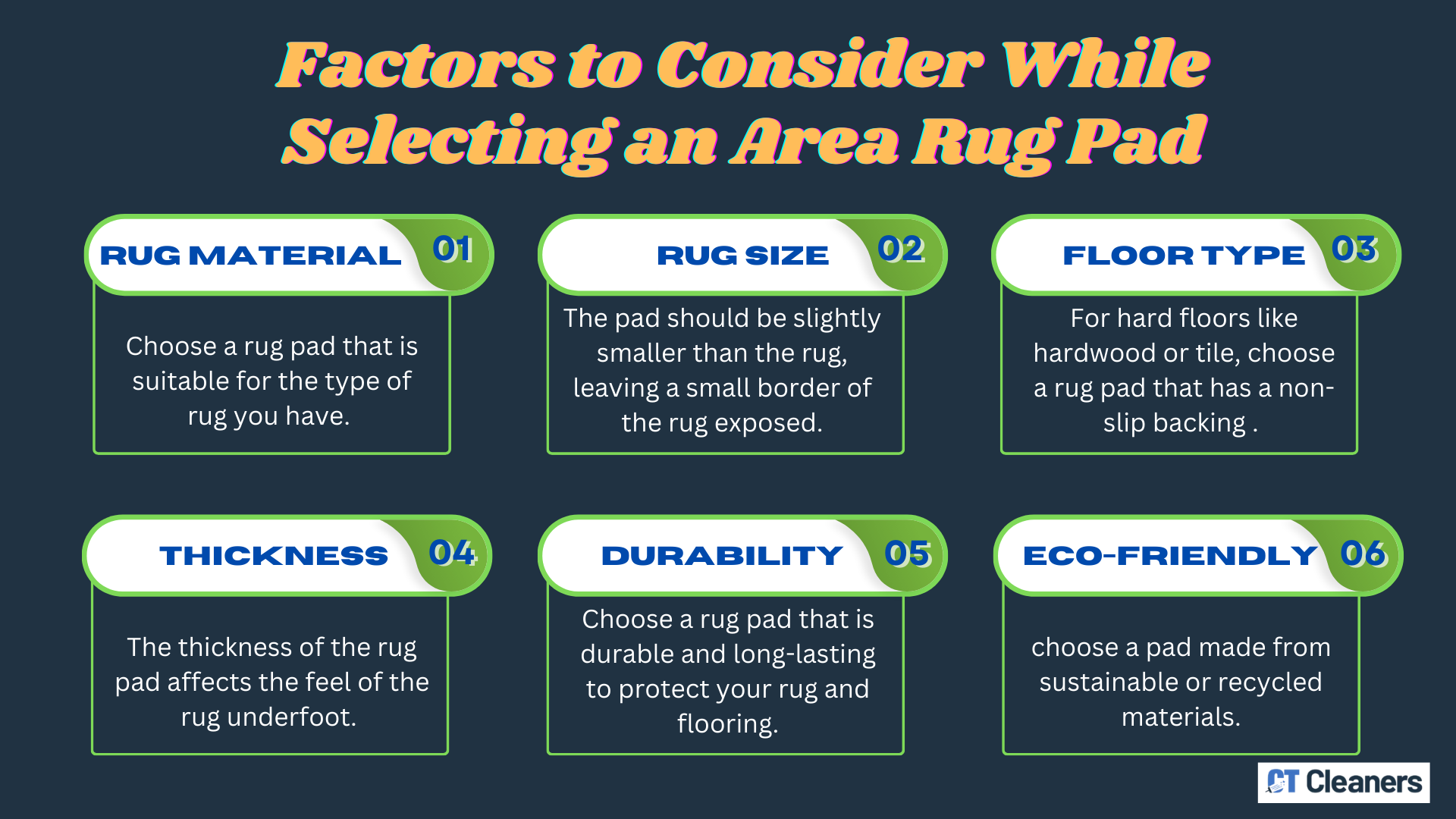Factors to Consider While Selecting an Area Rug Pad