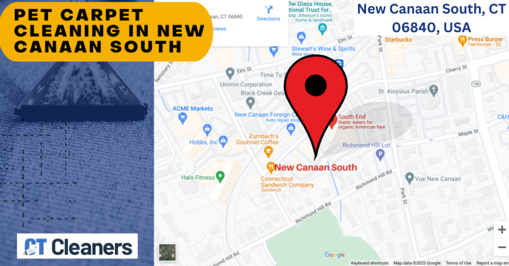 Pet Carpet Cleaning In New Canaan South map