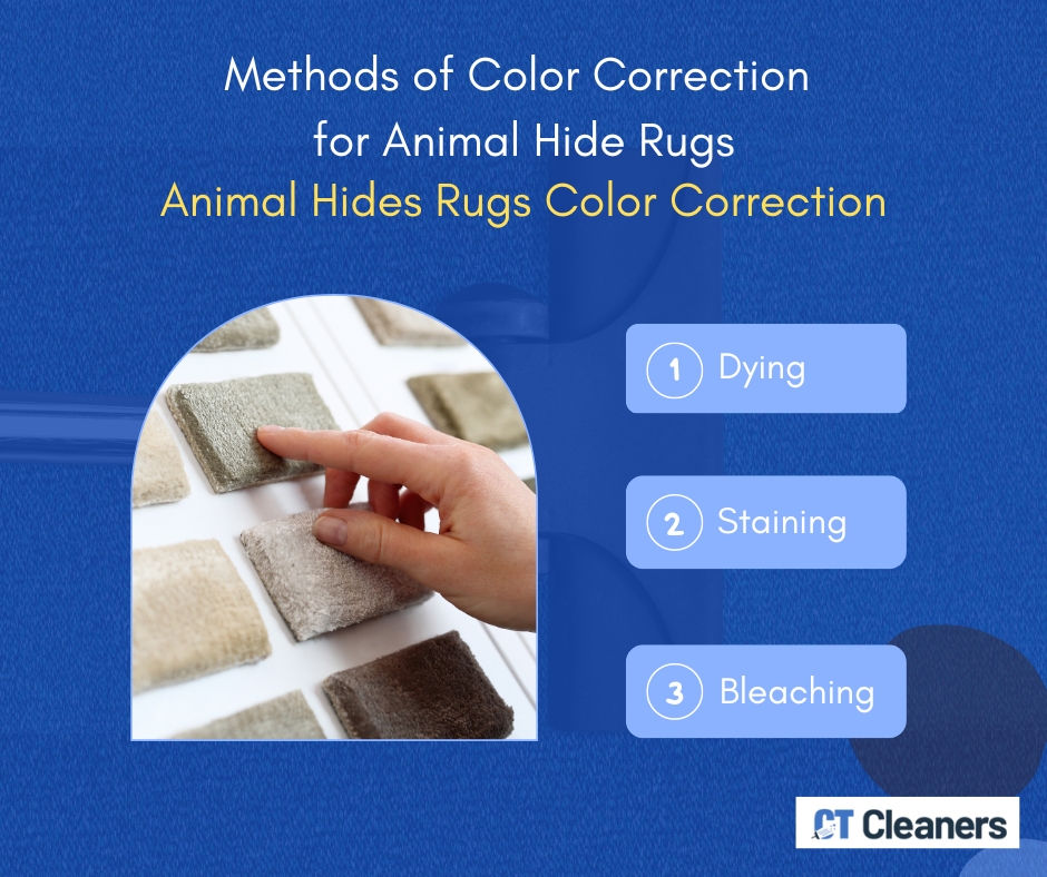 Methods of Color Correction for Animal Hide Rugs
