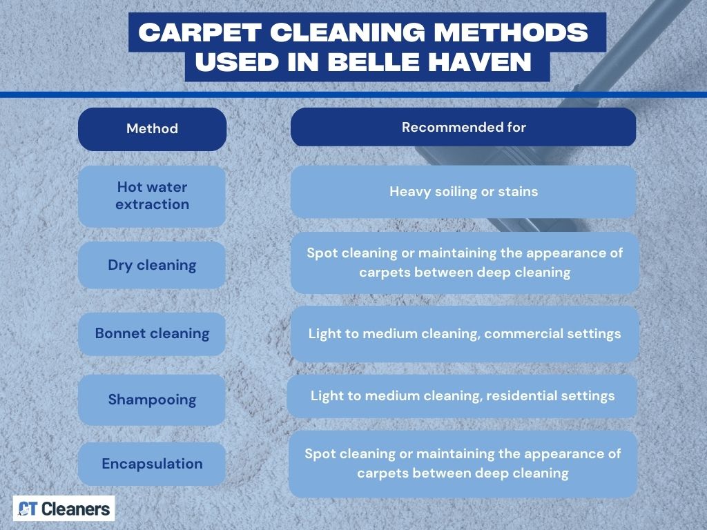 Carpet Cleaning Methods Used in Belle Haven