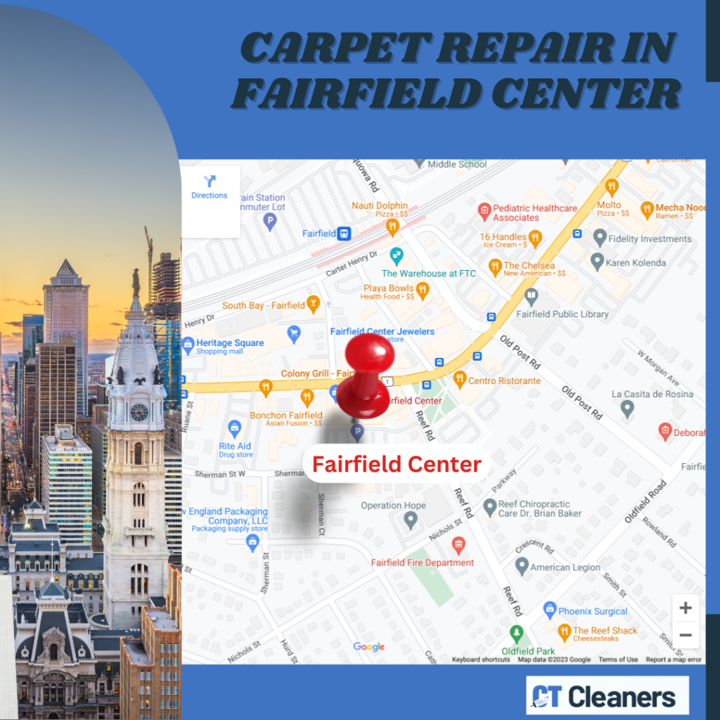 Carpet Repair in Fairfield Center Map