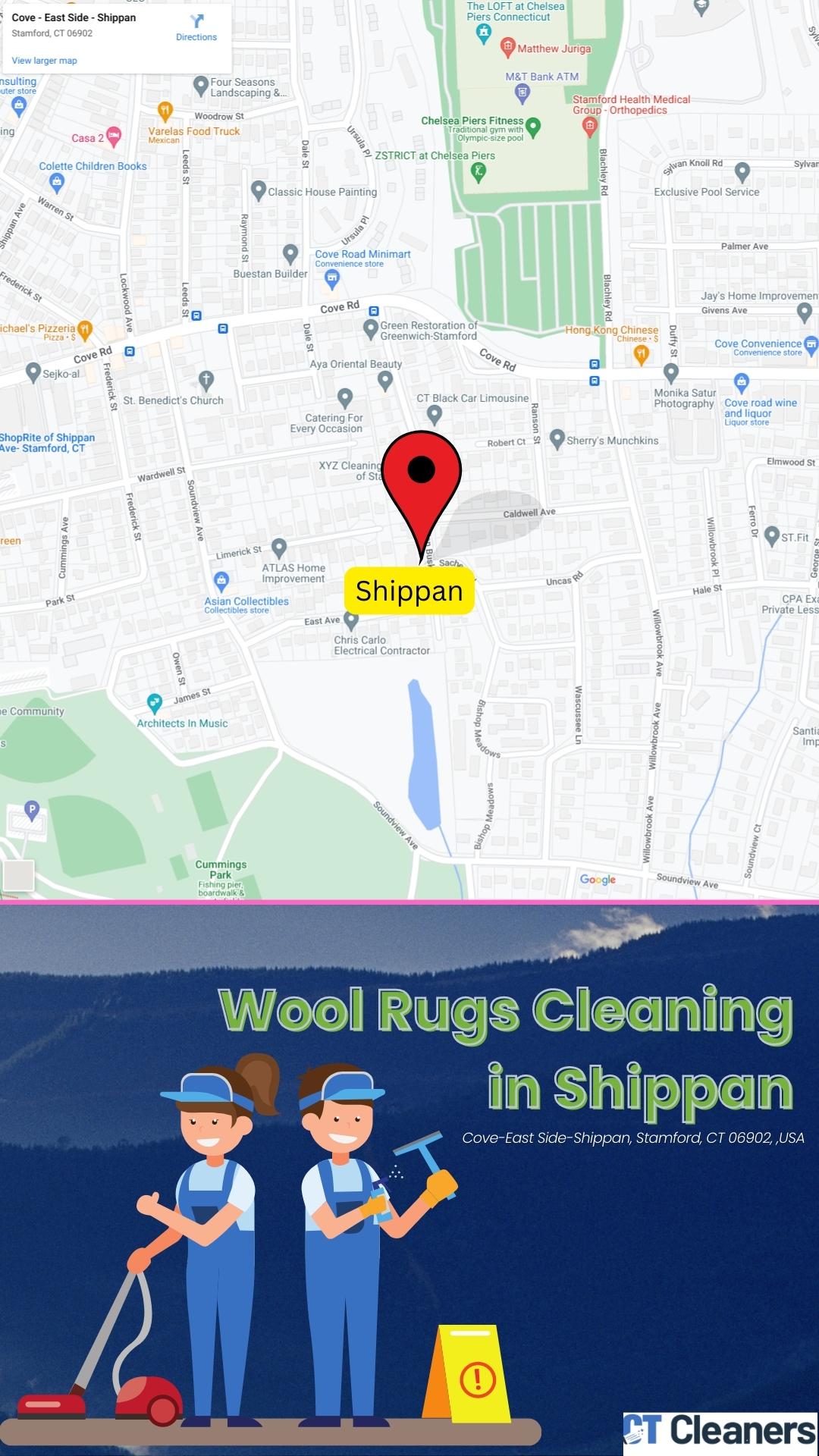 Wool Rugs Cleaning In Shippan Map