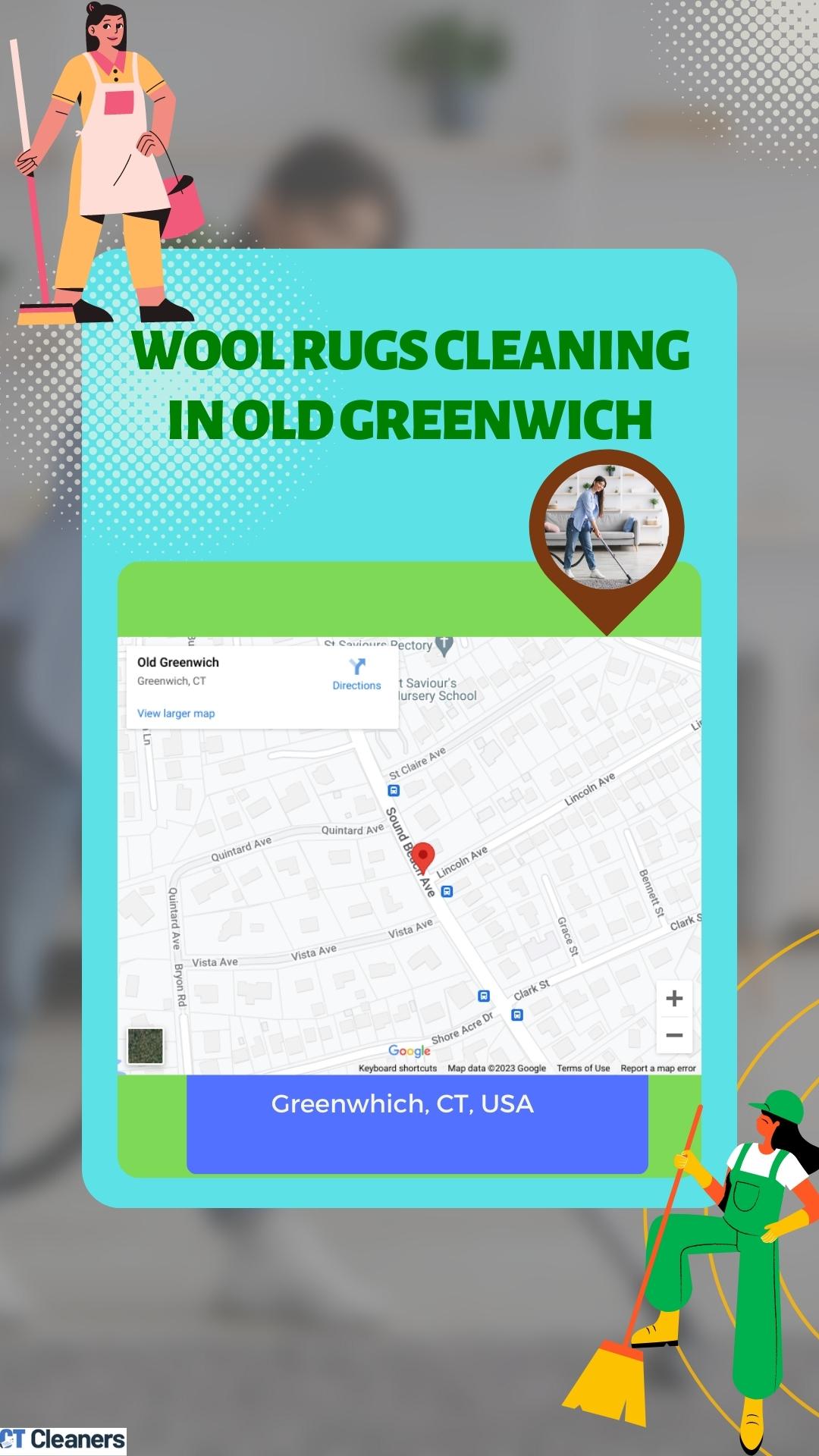 Wool Rugs Cleaning In Old Greenwich Map